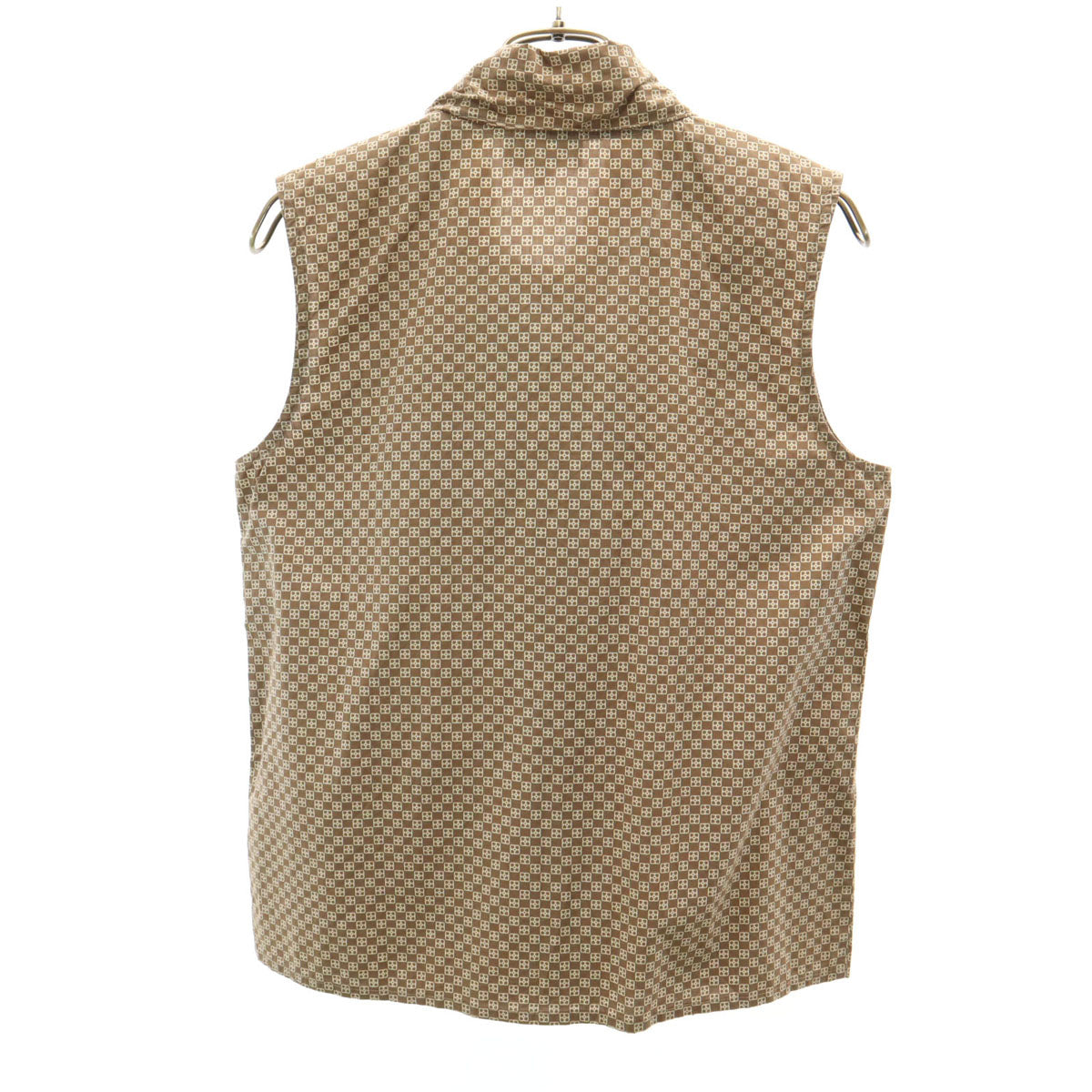 agnes b. アニエスベー 総柄 ノースリーブ シャツ 36 ブラウン レディース