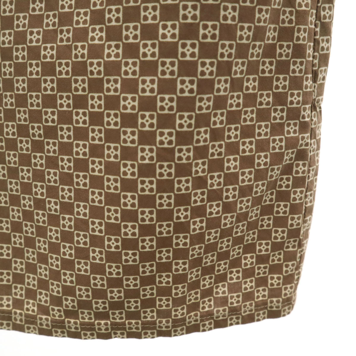 agnes b. アニエスベー 総柄 ノースリーブ シャツ 36 ブラウン レディース