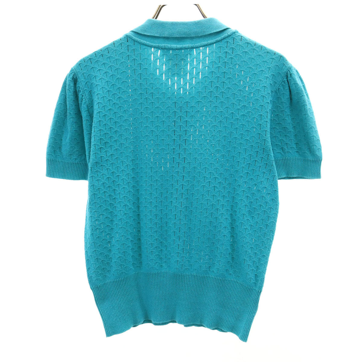 agnes b. アニエスベー フランス製 半袖 ニット ターコイズ系 レディース