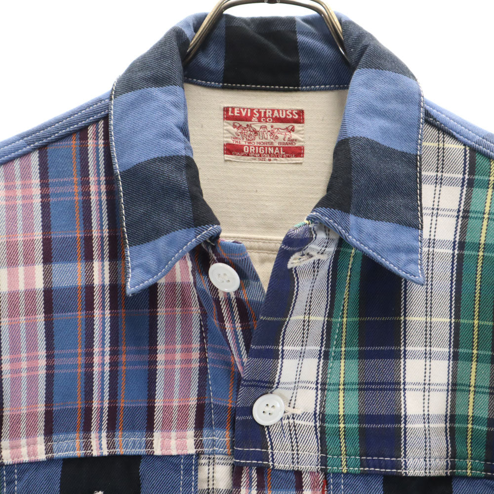 Levi's リーバイス チェック柄 長袖 ジャケット M ブルー系 メンズ