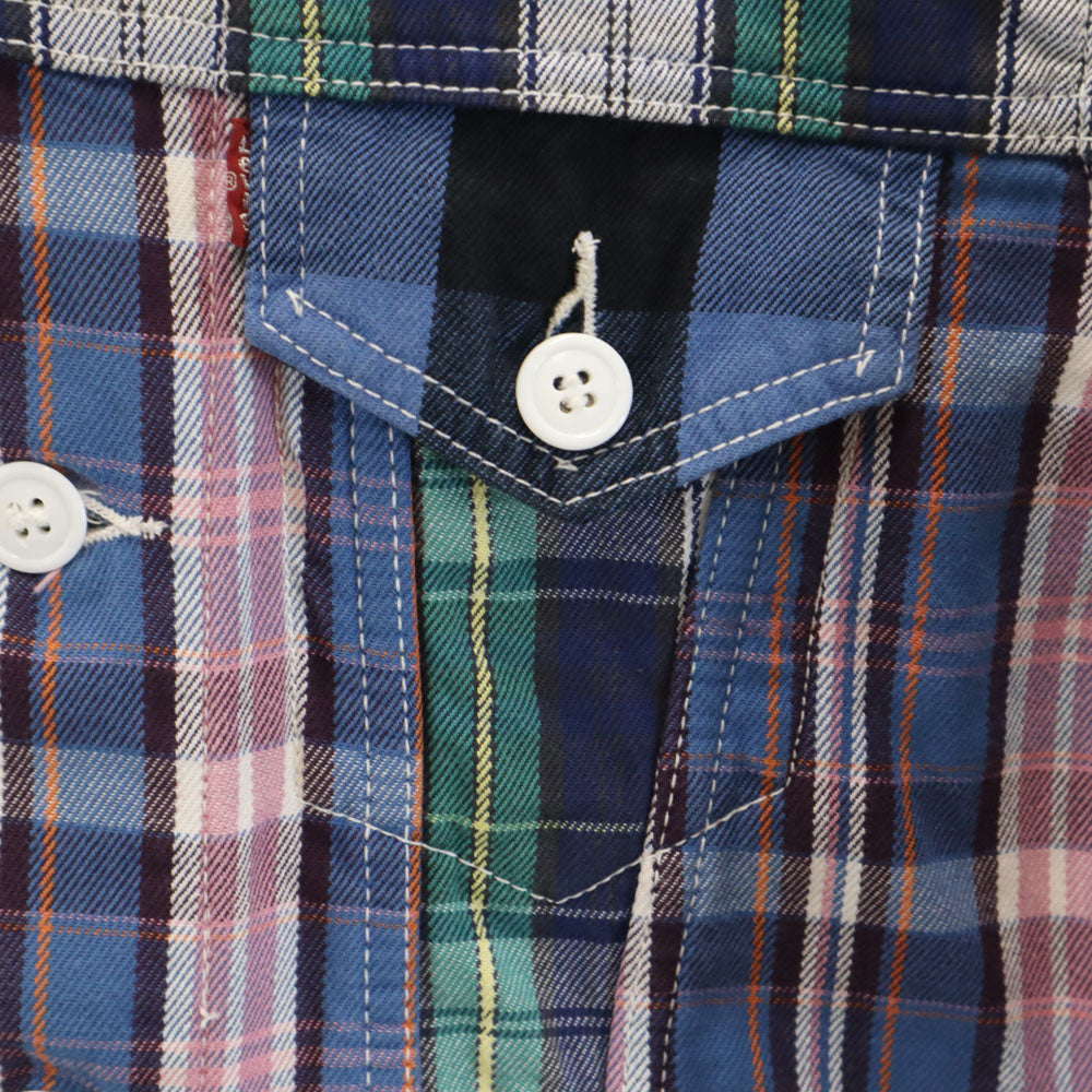 Levi's リーバイス チェック柄 長袖 ジャケット M ブルー系 メンズ