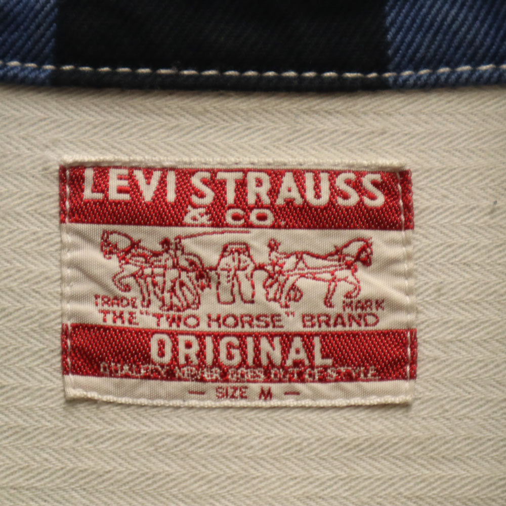 Levi's リーバイス チェック柄 長袖 ジャケット M ブルー系 メンズ