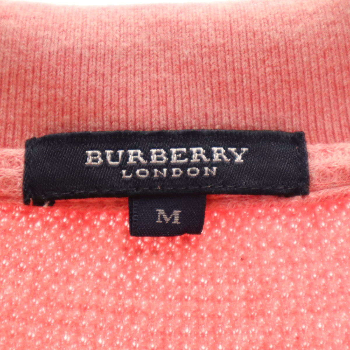 BURBERRY LONDON バーバリーロンドン 日本製 半袖 サーマルニット ポロシャツ M ピンク系 三陽商会 メンズ