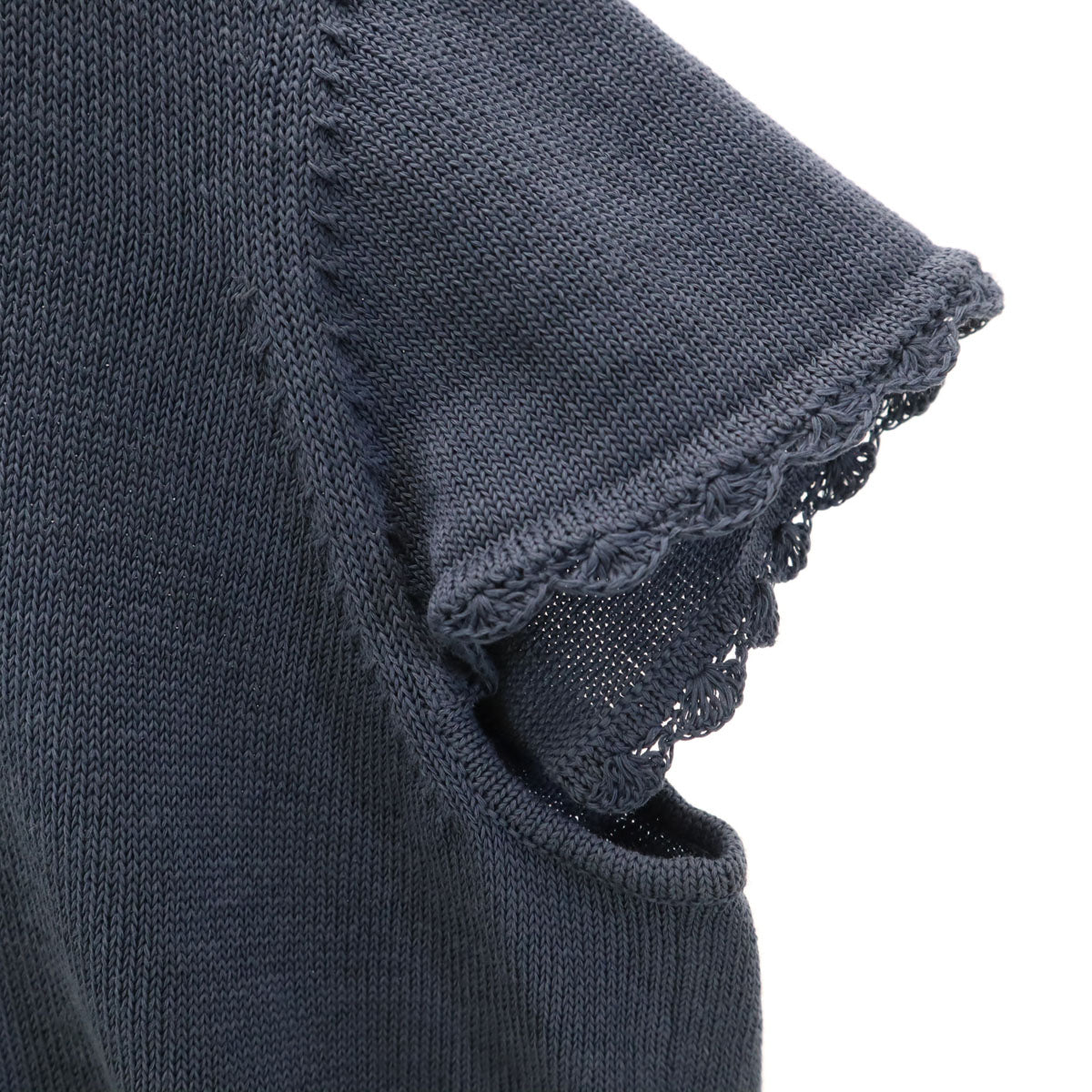 Leilian レリアン フレンチスリーブ ニット 13 チャコールネイビー レディース