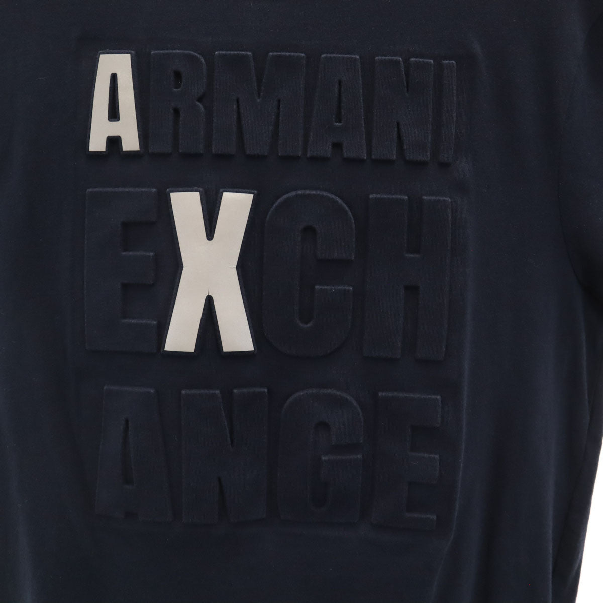 ARMANI EXCHANGE アルマーニエクスチェンジ エンボスロゴ 半袖 Tシャツ XS ネイビー メンズ