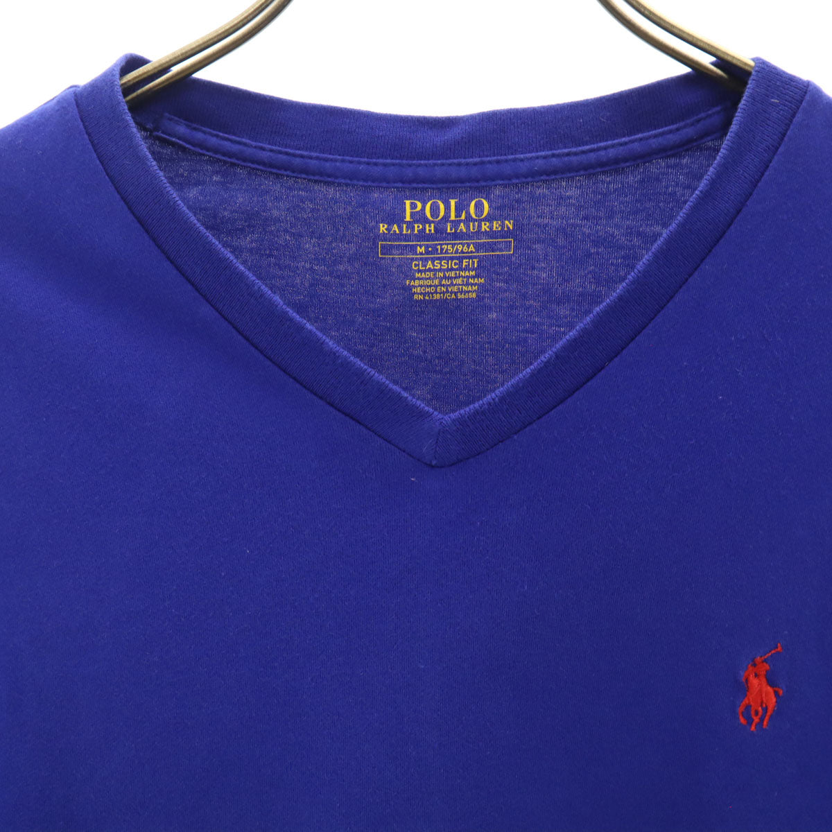POLO RALPH LAUREN ポロラルフローレン 半袖 Vネック Tシャツ M 青紫 CLASSIC FIT メンズ