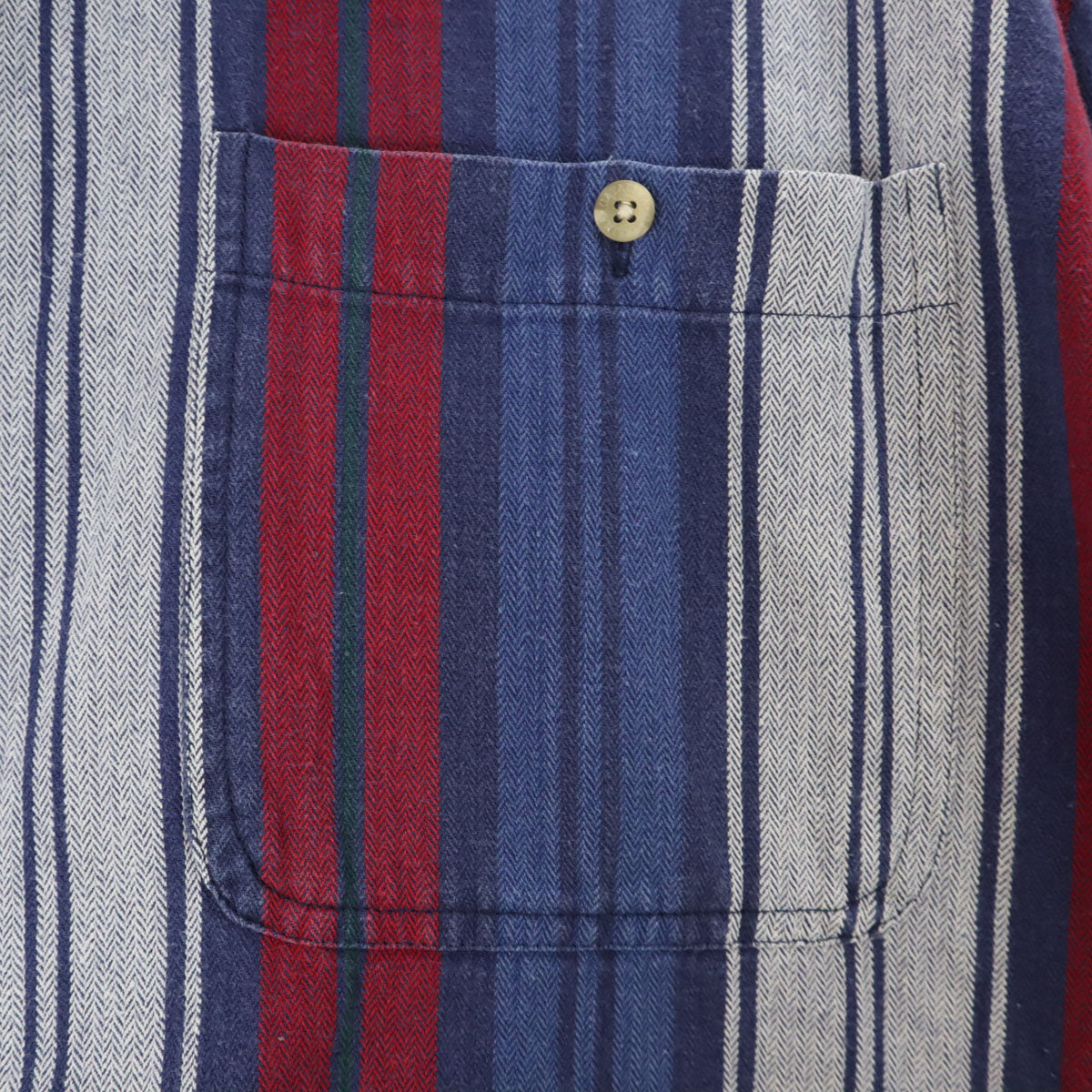 Catalina カタリナ 90s 00s オールド ストライプ柄 半袖 ボタンダウンシャツ 2XL ネイビー系 ビッグサイズ メンズ