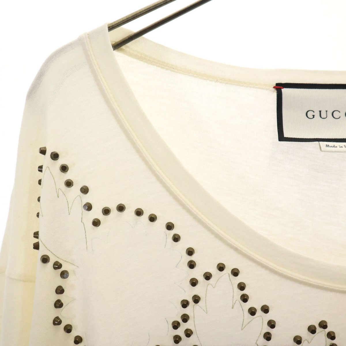 GUCCI グッチ イタリア製 半袖 Tシャツ S アイボリー 432088 レディース