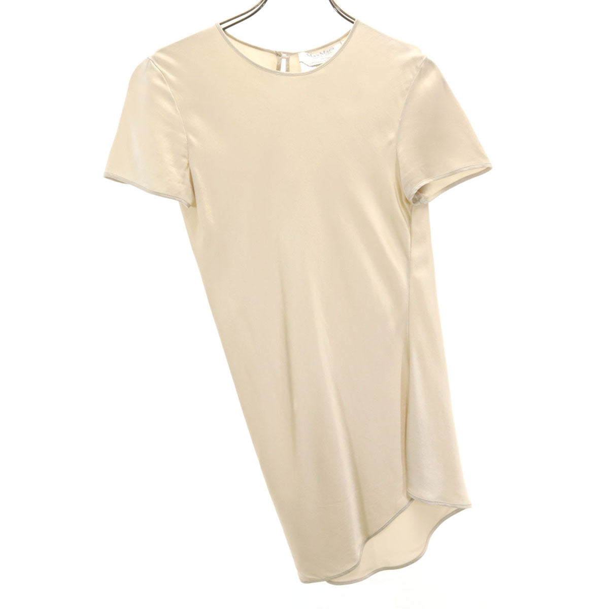 MAX MARA マックスマーラ イタリア製 フレンチスリーブ カットソー 38 シャンパンゴールド アシメ メンズ