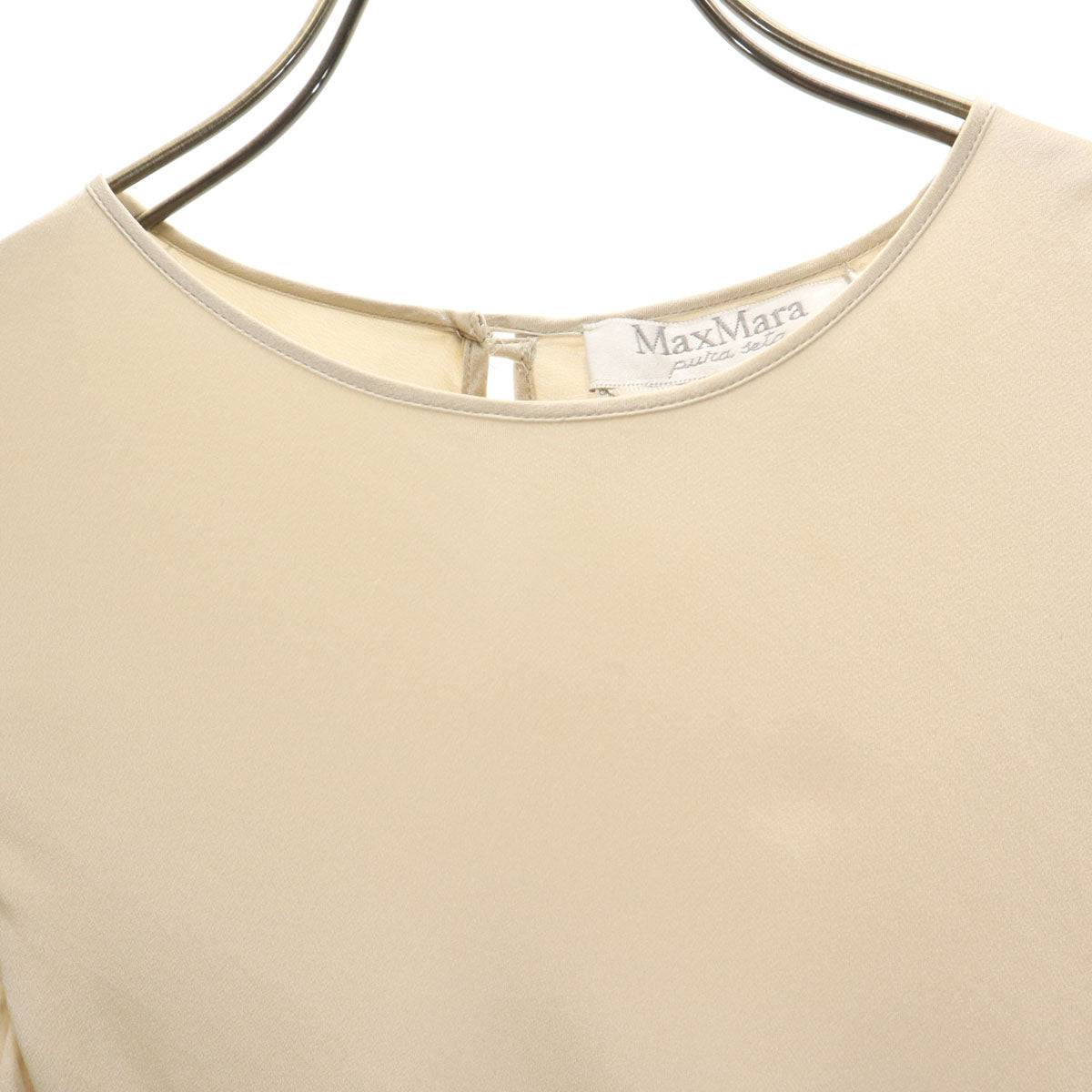 MAX MARA マックスマーラ イタリア製 フレンチスリーブ カットソー 38 シャンパンゴールド アシメ メンズ