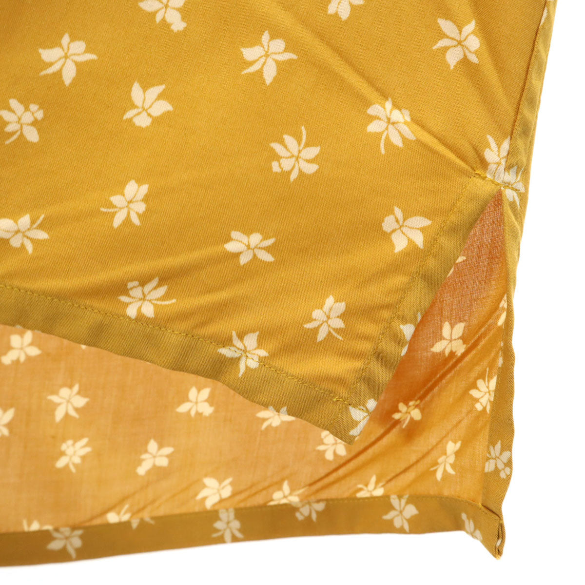 未使用 SAINT LAURENT サンローラン イタリア製 花柄 半袖 オープンカラーシャツ 38 黄土色 531956 Y2C91 メンズ