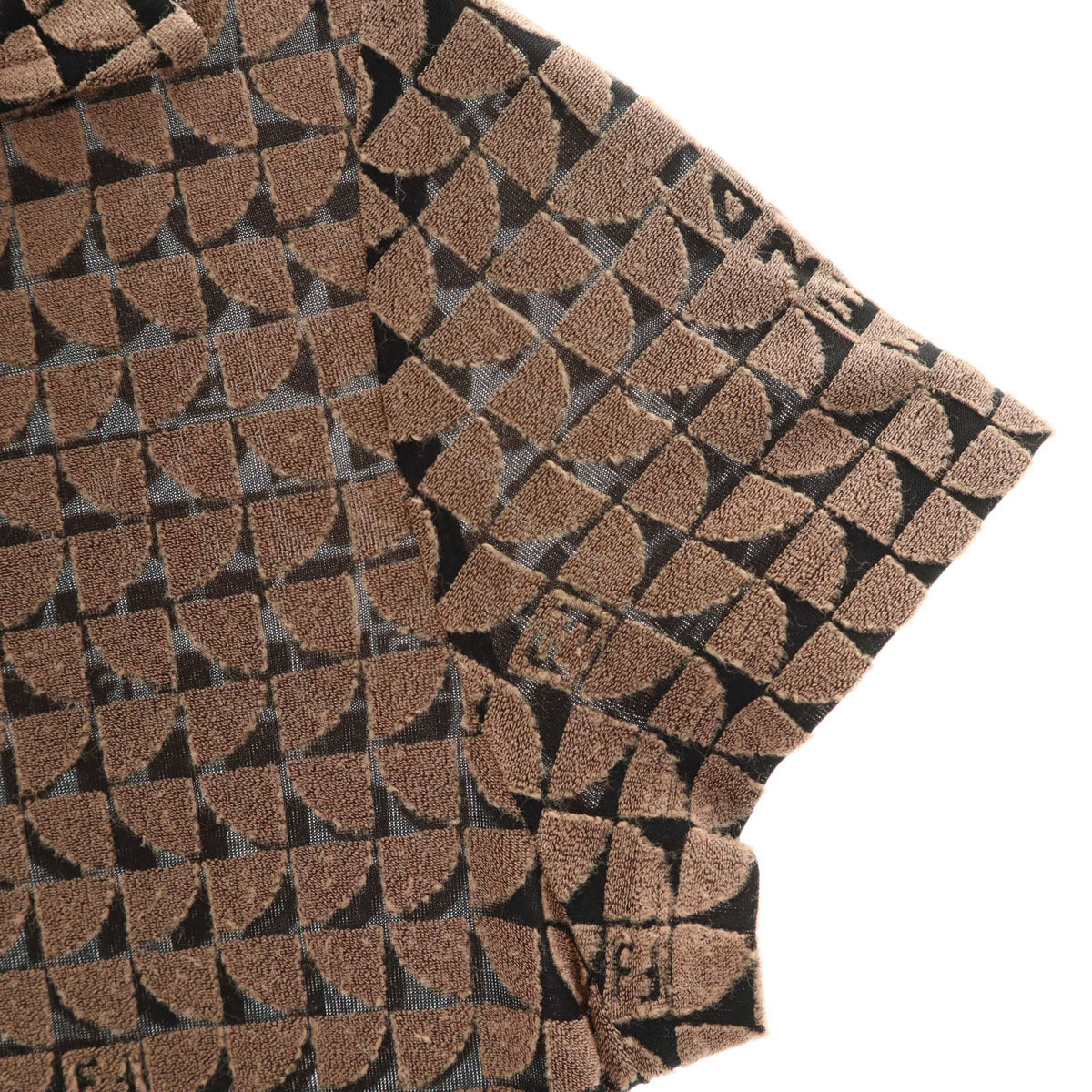 FENDI フェンディ 90s イタリア製 オールド 総柄 半袖 シャツ 42 ブラウン レディース