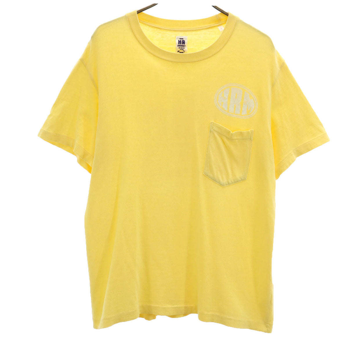 HOLLYWOOD RANCH MARKET ハリウッドランチマーケット 日本製 半袖 Tシャツ 1 イエロー ポケT メンズ