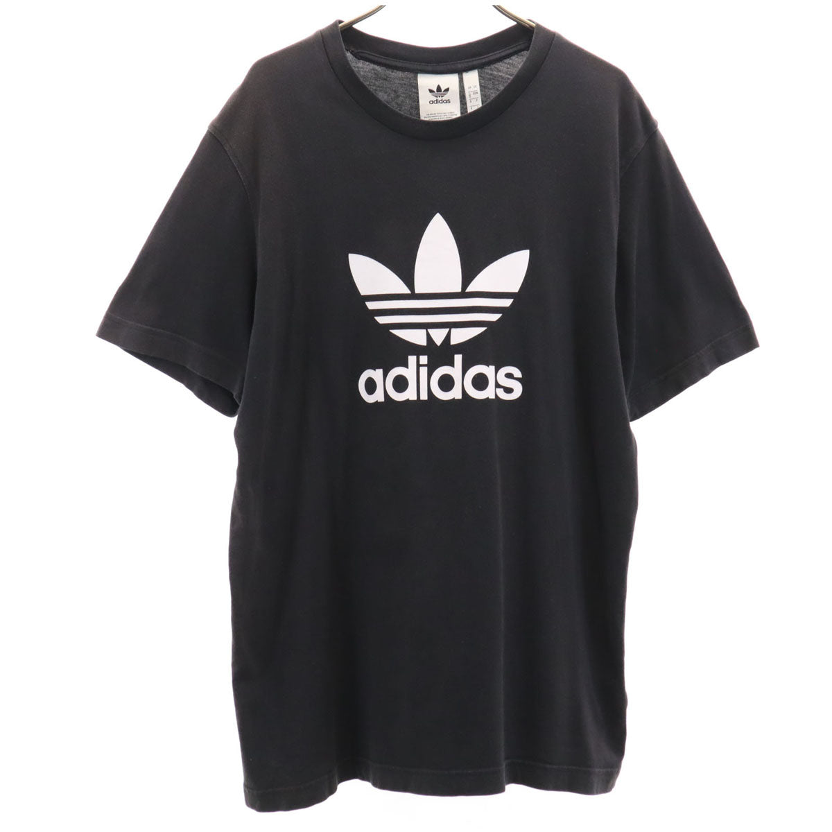 adidas アディダス トレフォイルロゴプリント 半袖 Tシャツ O 黒 メンズ