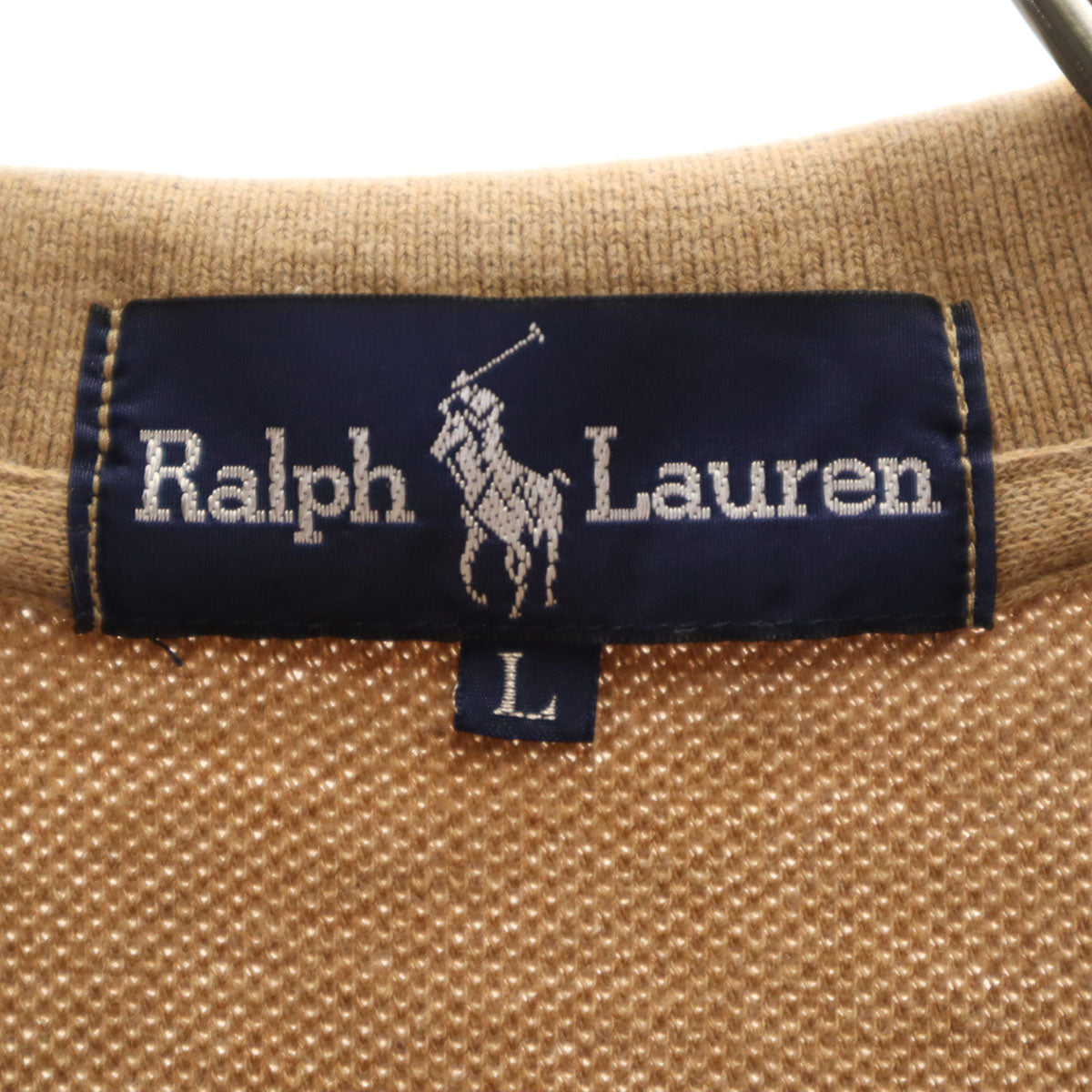 RALPH LAUREN ラルフローレン 半袖 ポロシャツ L ベージュ 鹿の子地 レディース