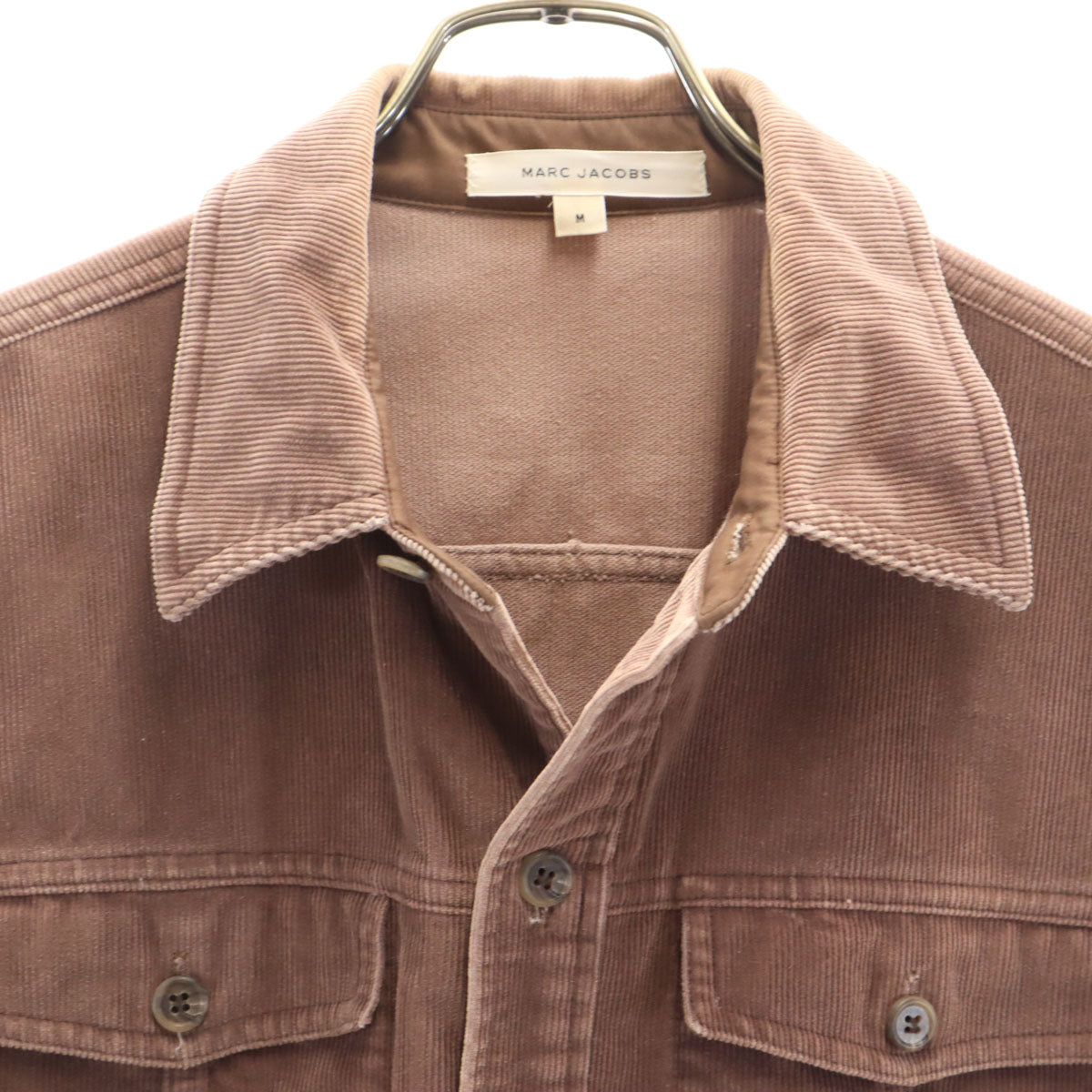 MARC JACOBS マークジェイコブス USA製 半袖 コーデュロイ シャツ M ブラウン メンズ