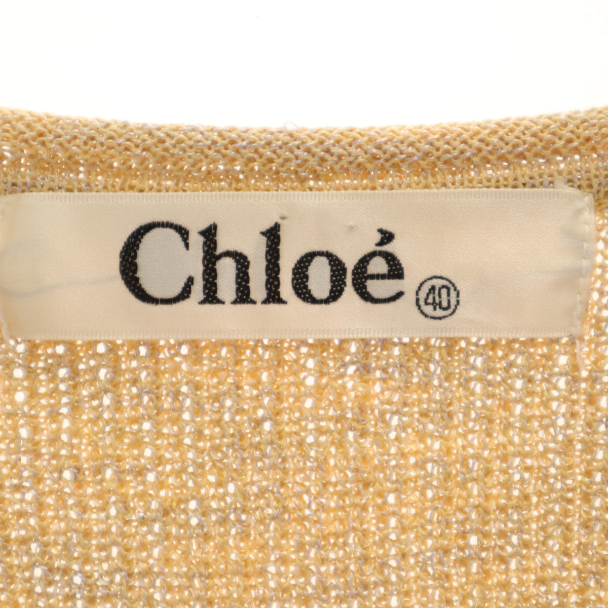 Chloe クロエ 半袖 ニット 40 オレンジ系 レディース
