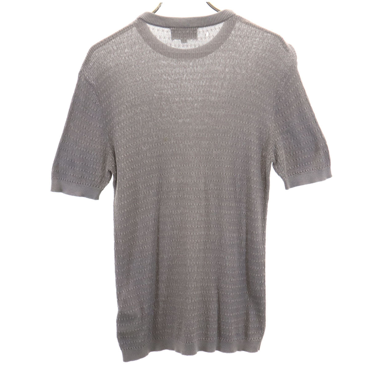 Emporio Armani エンポリオアルマーニ シルクブレンド 半袖 ニット 46 グレー系 メンズ