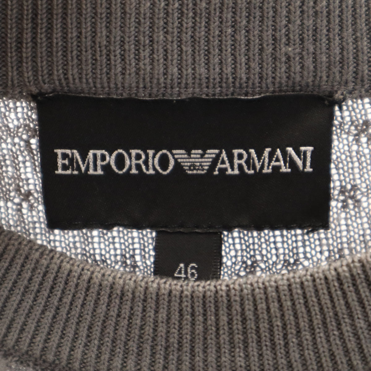 Emporio Armani エンポリオアルマーニ シルクブレンド 半袖 ニット 46 グレー系 メンズ