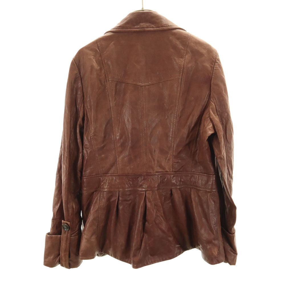 DIANE VON FURSTENBERG ダイアンフォンファステンバーグ 90s オールド レザージャケット 14 ブラウン レディース