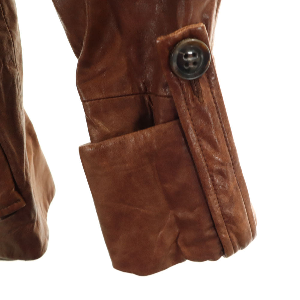 DIANE VON FURSTENBERG ダイアンフォンファステンバーグ 90s オールド レザージャケット 14 ブラウン レディース