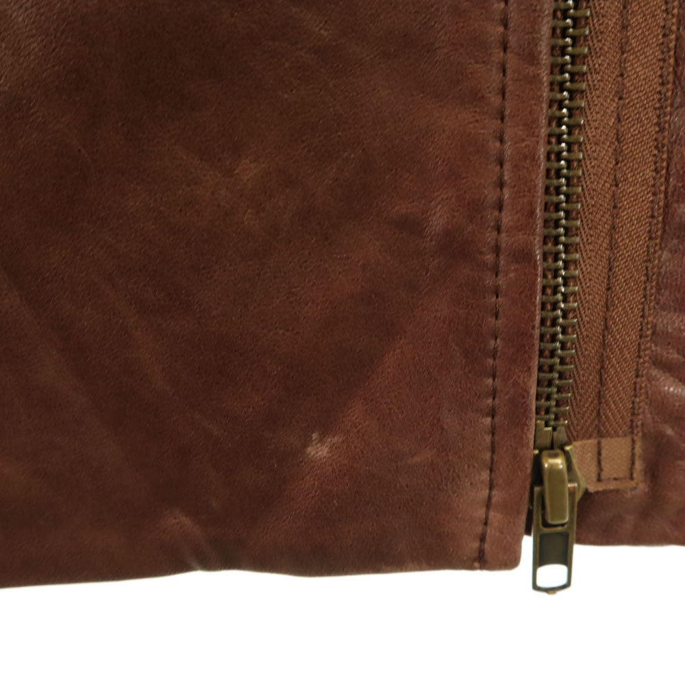 DIANE VON FURSTENBERG ダイアンフォンファステンバーグ 90s オールド レザージャケット 14 ブラウン レディース