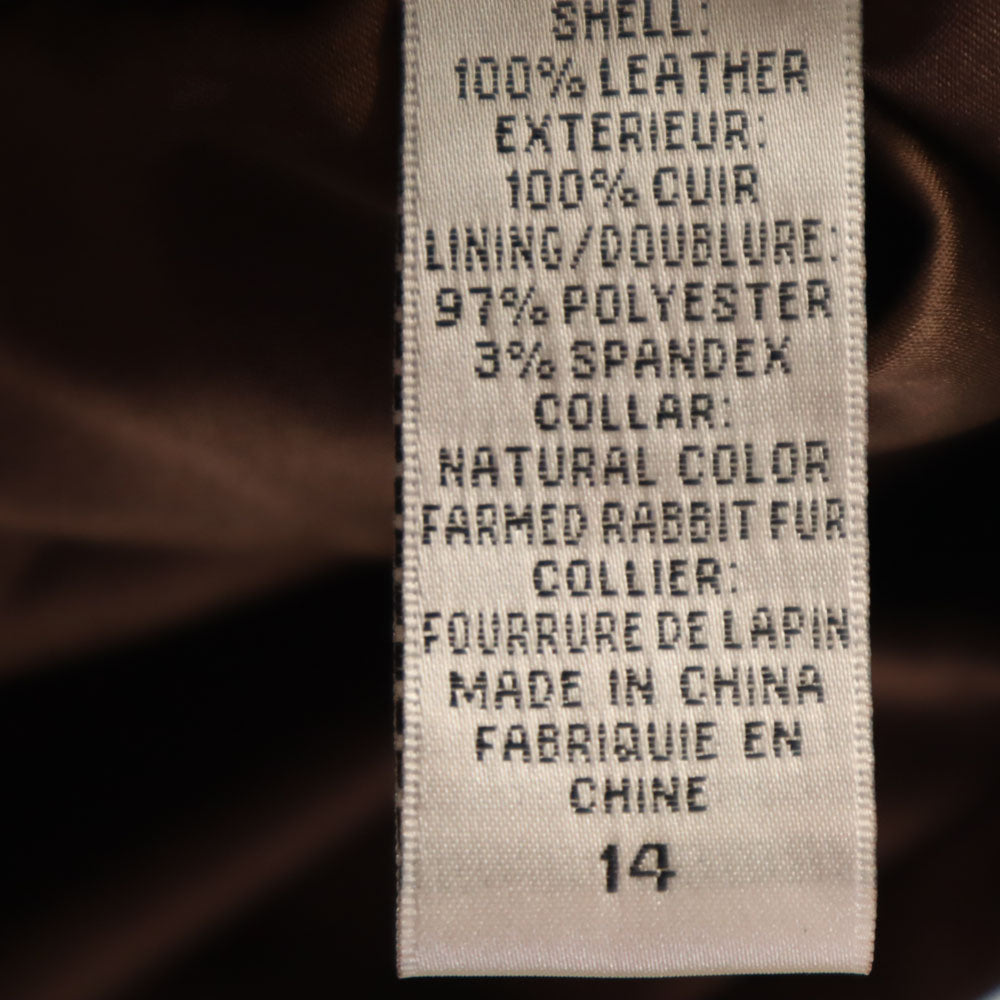 DIANE VON FURSTENBERG ダイアンフォンファステンバーグ 90s オールド レザージャケット 14 ブラウン レディース