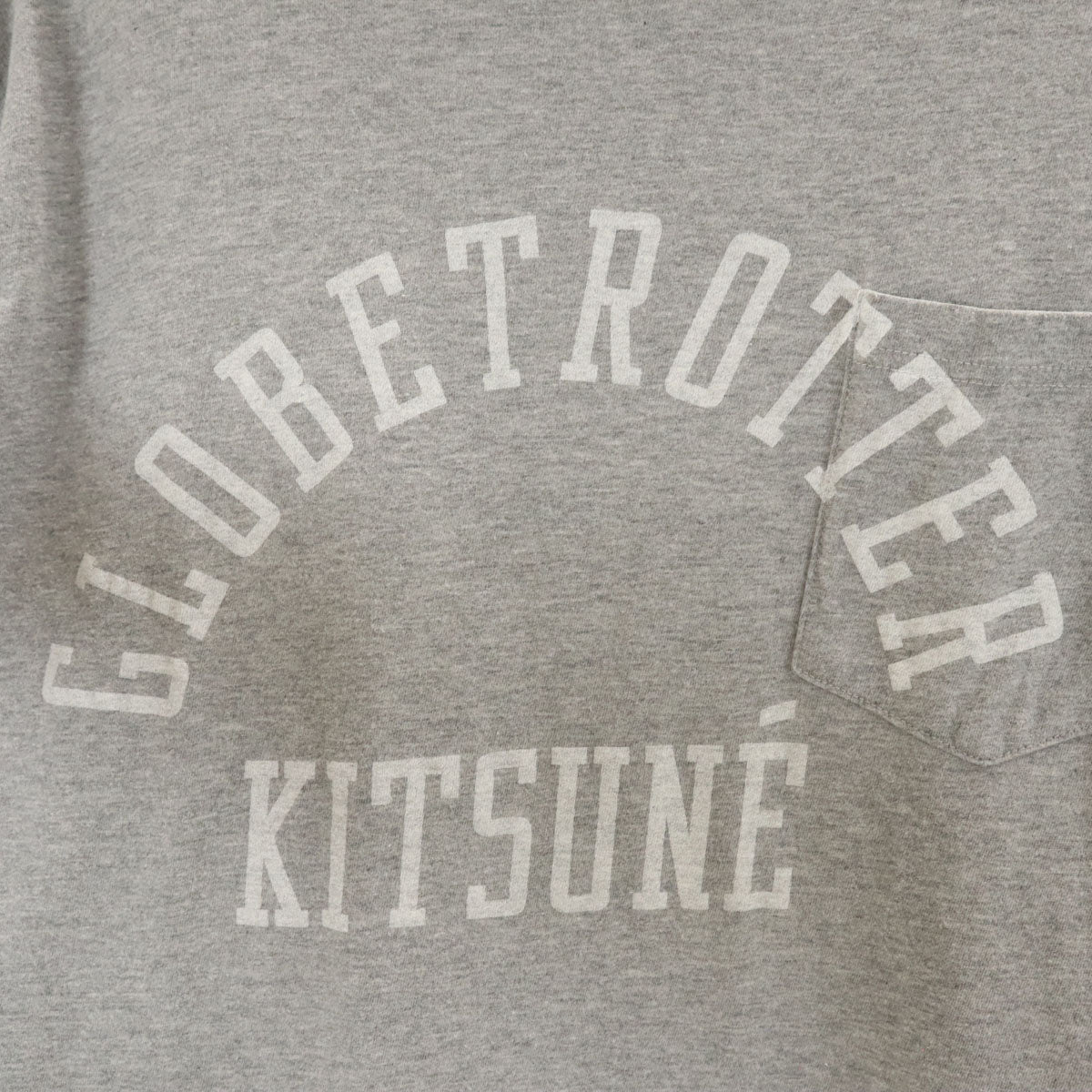 KITSUNE キツネ フランス製 半袖 Tシャツ M グレー ポケT メンズ