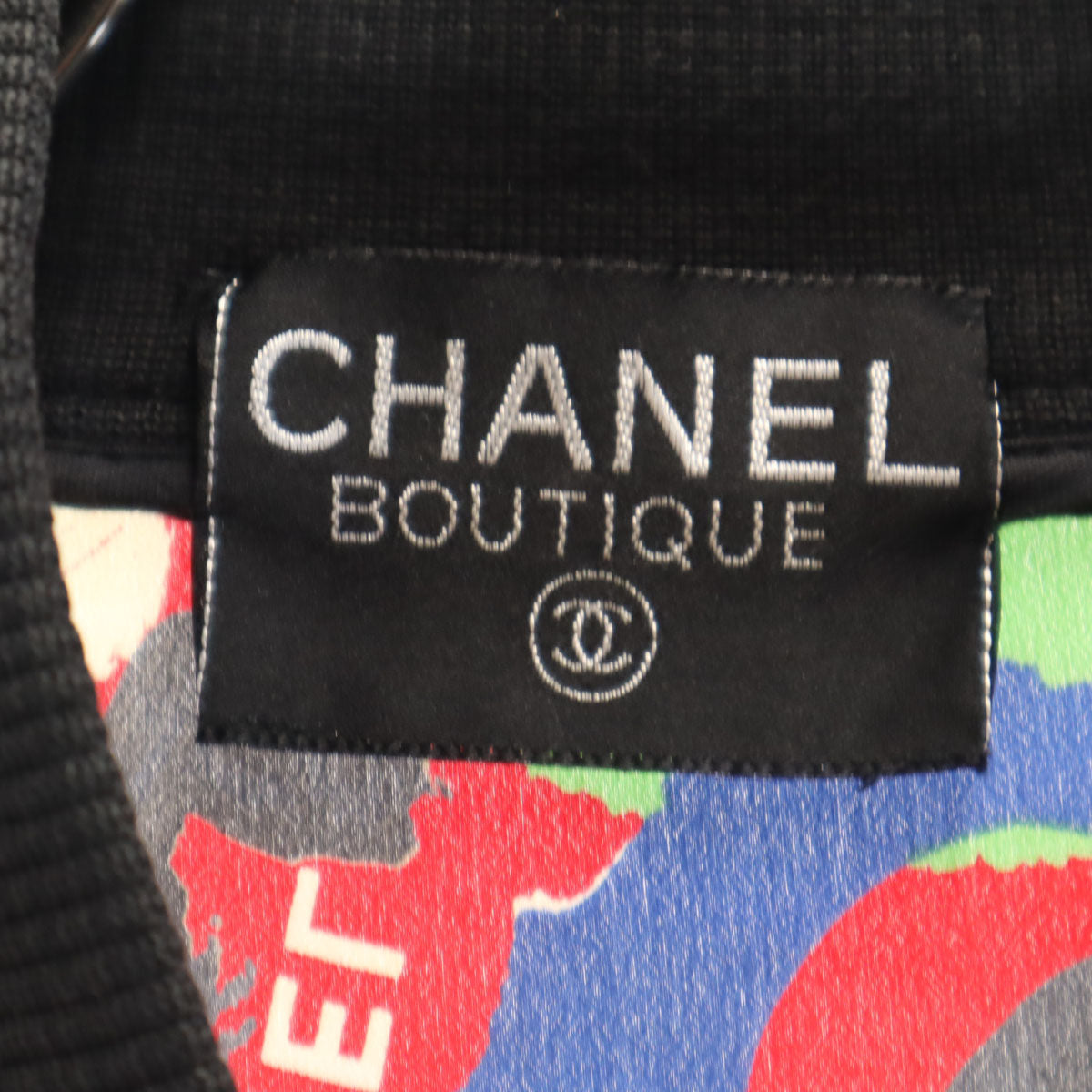 CHANEL BOUTIQUE シャネル ブティック ヴィンテージ 総柄 ブルゾン レッド ジャケット ririジップ レディース