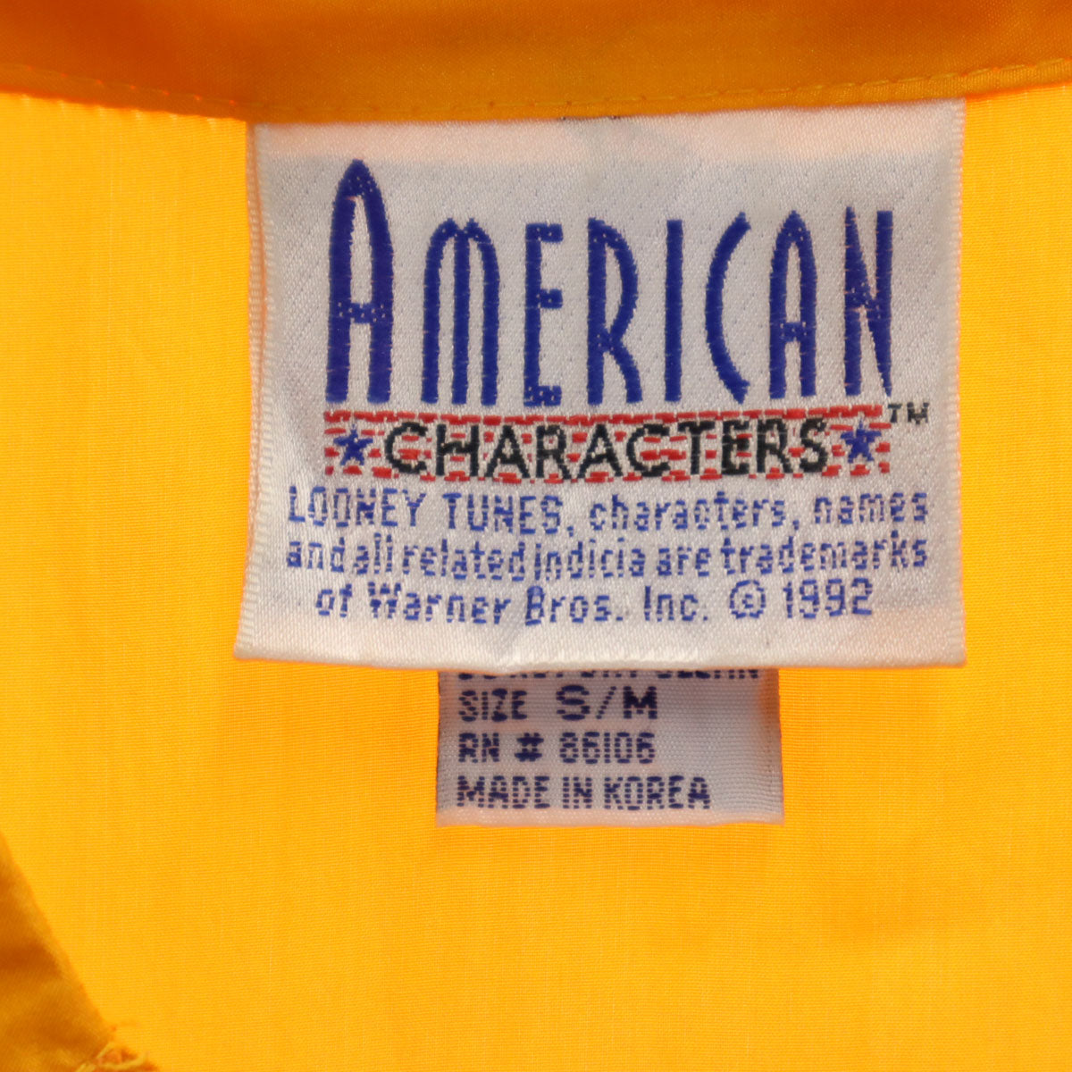 AMERICAN CHARACTERS シルク ルーニーテューンズ マービン・ザ・マーシャン 長袖 シャツ S/M オレンジ系 メンズ