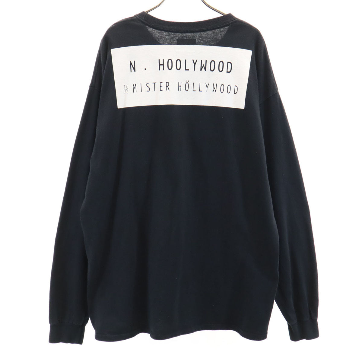 N.HOOLYWOOD エヌハリウッド バックロゴ 長袖 Tシャツ 40 ブラック ロンT ミスターハリウッド メンズ
