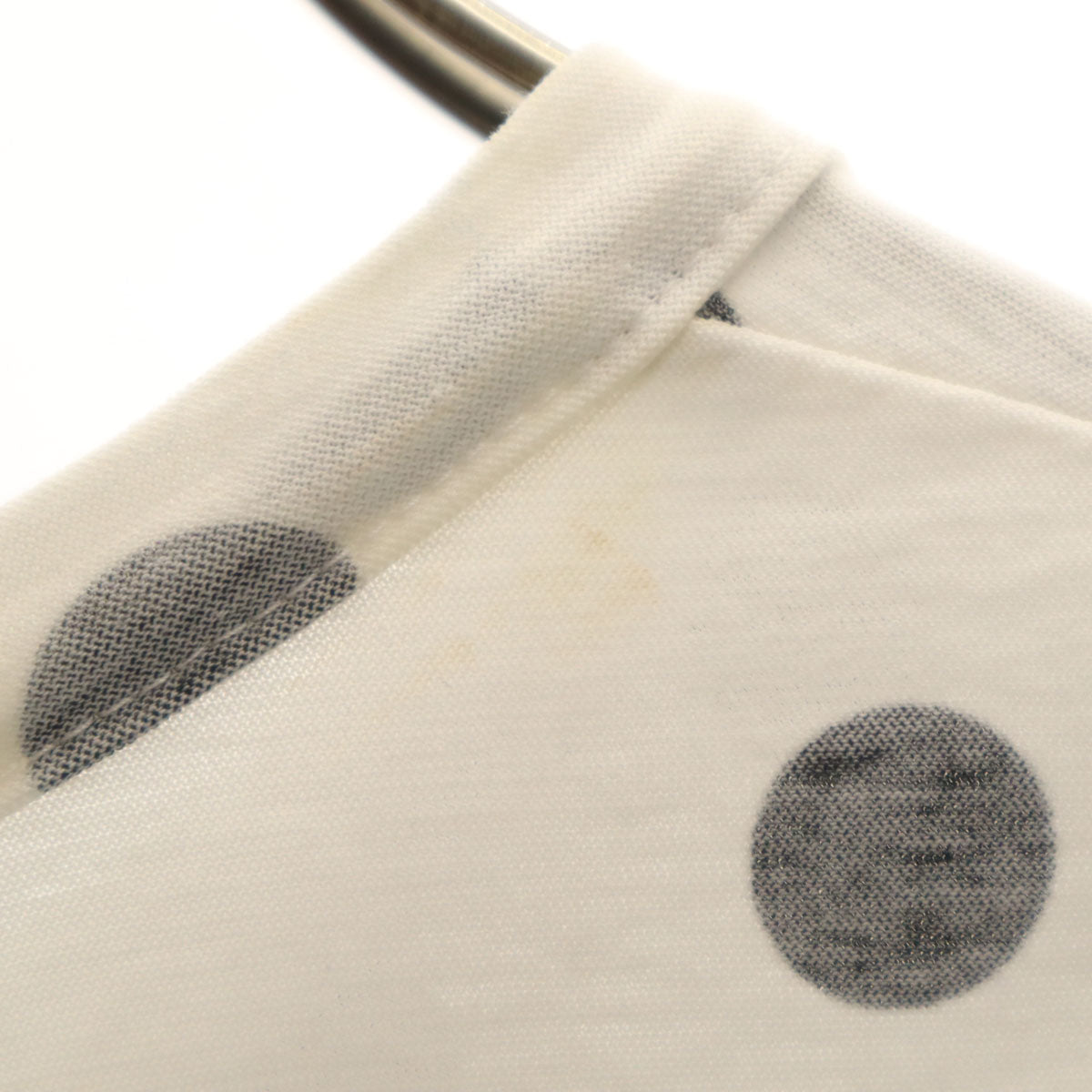 Y's ワイズ 日本製 リバースプリント ドット柄 半袖 Tシャツ 2 ホワイト ヨウジヤマモト 水玉 レディース