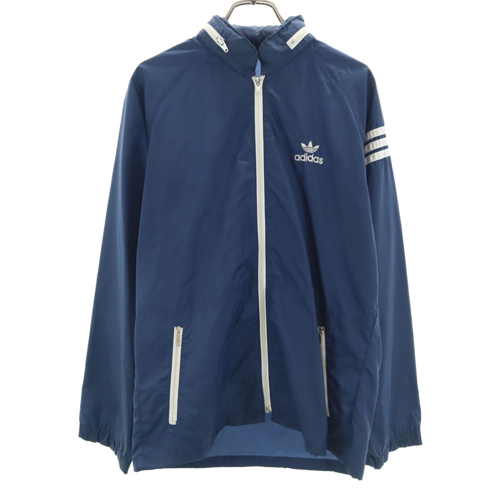 adidas アディダス 70s ヴィンテージ デサント製 トレフォイルロゴ ナイロンジャケット ネイビー メンズ