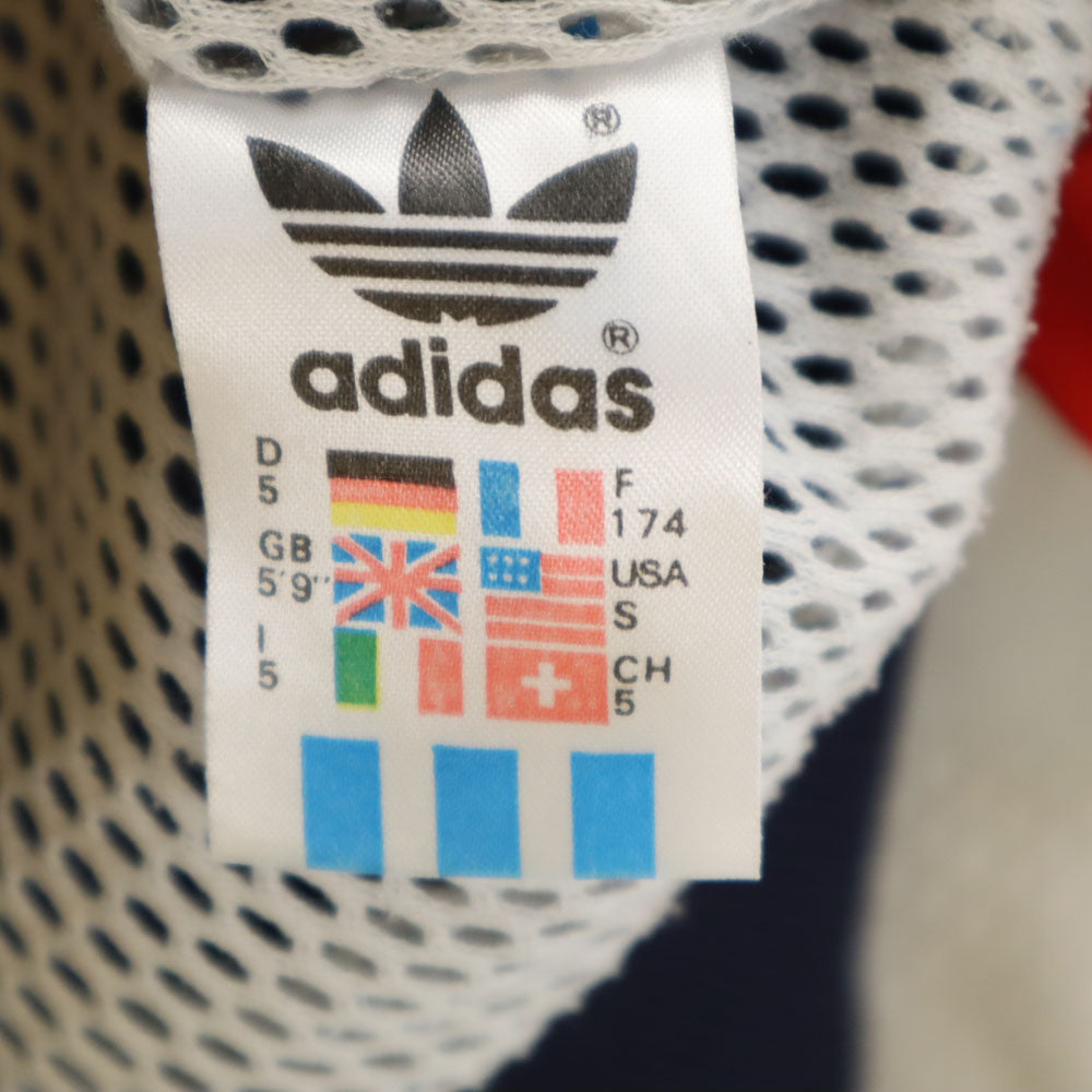 adidas アディダス 80s ヴィンテージ 万国旗タグ トレフォイルロゴ マルチカラー ブルゾン S レッド メンズ