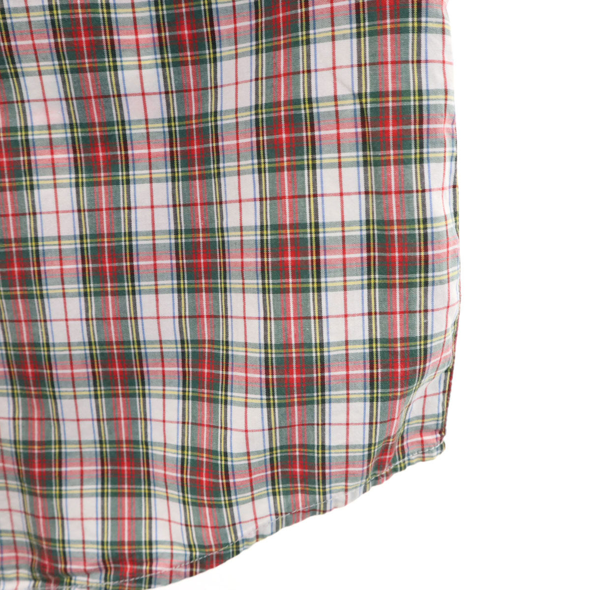 PHENOMENON フェノメノン 日本製 チェック柄 半袖 ボタンダウンシャツ M 赤系 メンズ