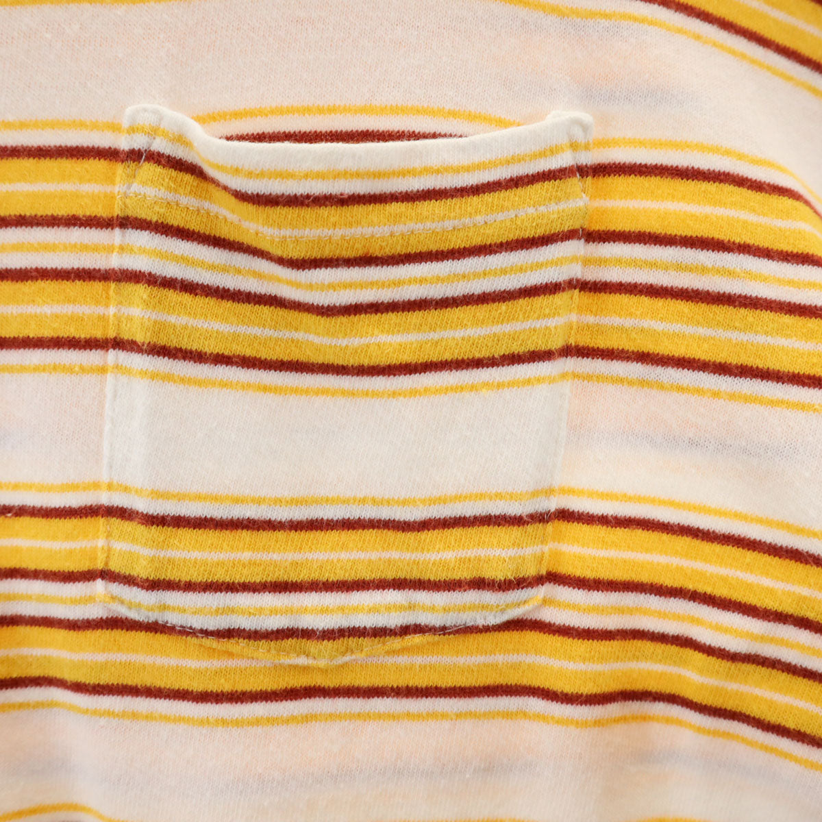 WACKO MARIA ワコマリア 日本製 ボーダー柄 半袖 Tシャツ L イエロー系 THE GUILTY PARTIES OUTRAGEOUS INC. ポケT メンズ