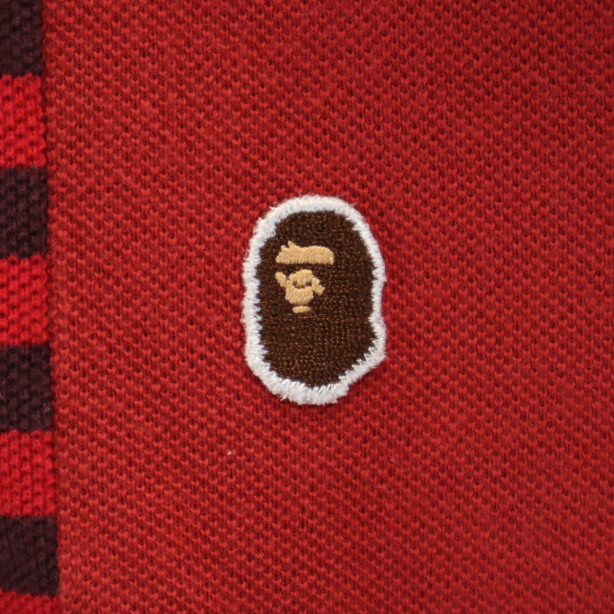 A BATHING APE アベイシングエイプ 日本製 半袖 ポロシャツ S ボルドー系 CLASSICS 鹿の子地 レディース