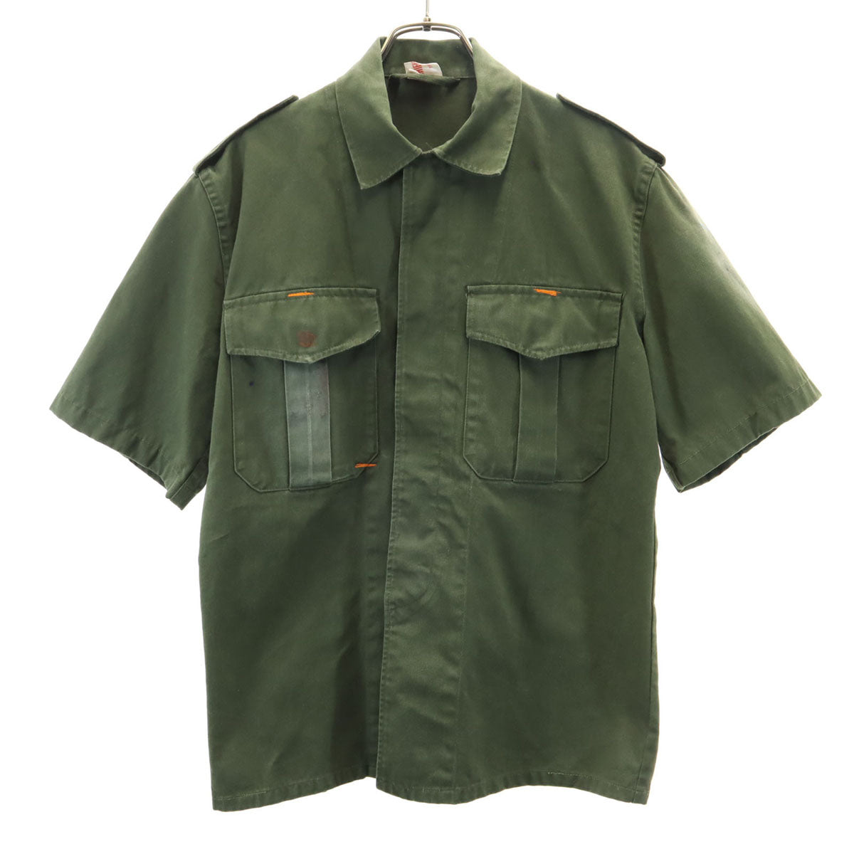 MICHIELSENS ミシェルセンス 80s ヴィンテージ 半袖 ベルギー軍 ミリタリー シャツジャケット 36 カーキ メンズ