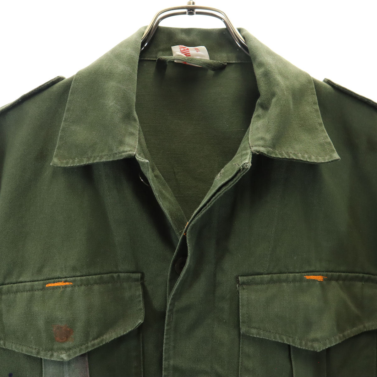 MICHIELSENS ミシェルセンス 80s ヴィンテージ 半袖 ベルギー軍 ミリタリー シャツジャケット 36 カーキ メンズ