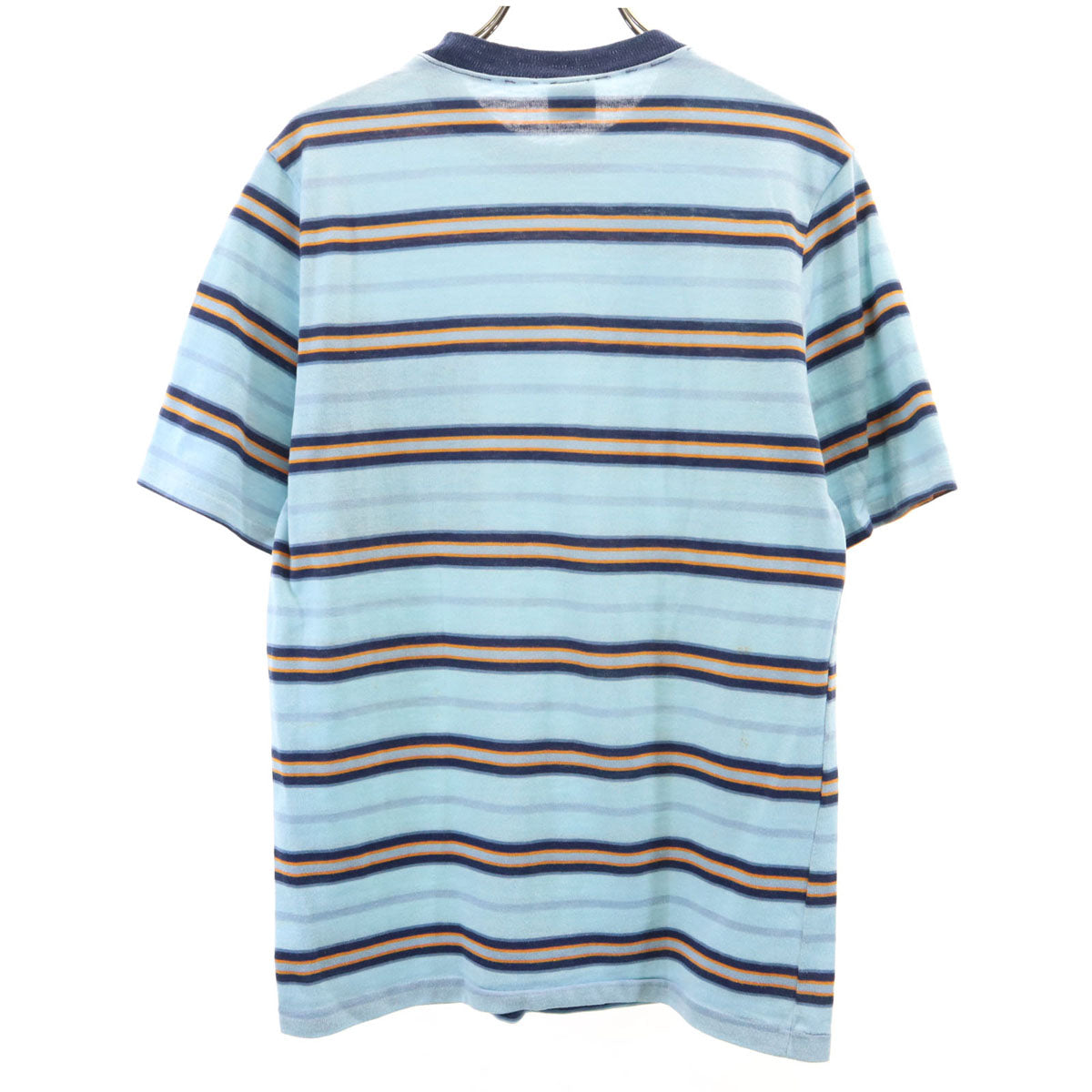 K mart ケイマート 70s 80s ヴィンテージ ボーダー柄 半袖 Tシャツ ブルー系 ポケT メンズ