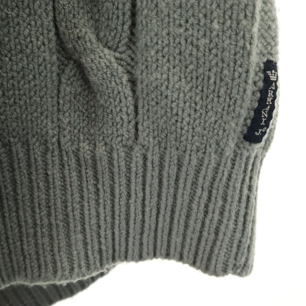 ARMANI JEANS アルマーニジーンズ ウールブレンド 長袖 ループショールカラー ニットカーディガン 4 グレー レディース