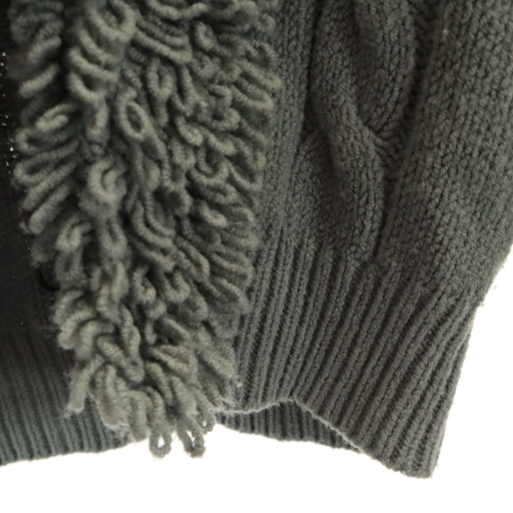 ARMANI JEANS アルマーニジーンズ ウールブレンド 長袖 ループショールカラー ニットカーディガン 4 グレー レディース