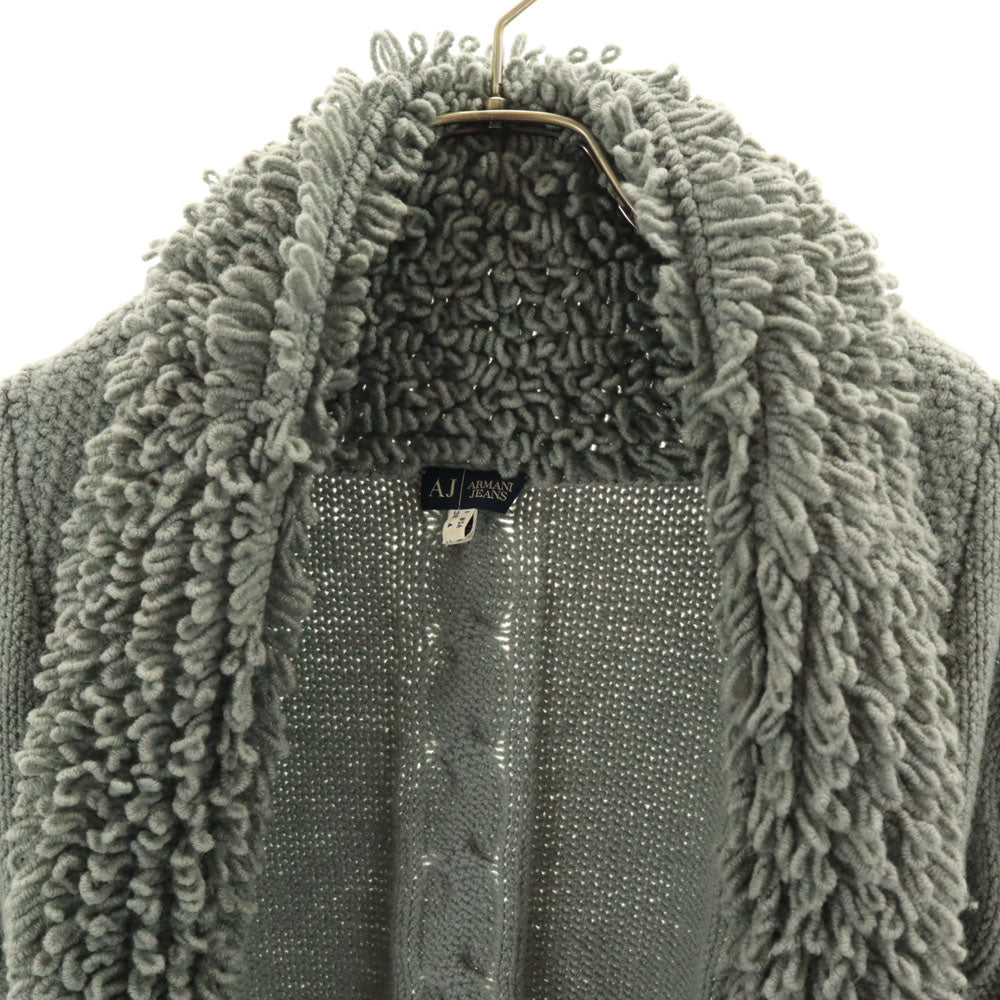 ARMANI JEANS アルマーニジーンズ ウールブレンド 長袖 ループショールカラー ニットカーディガン 4 グレー レディース