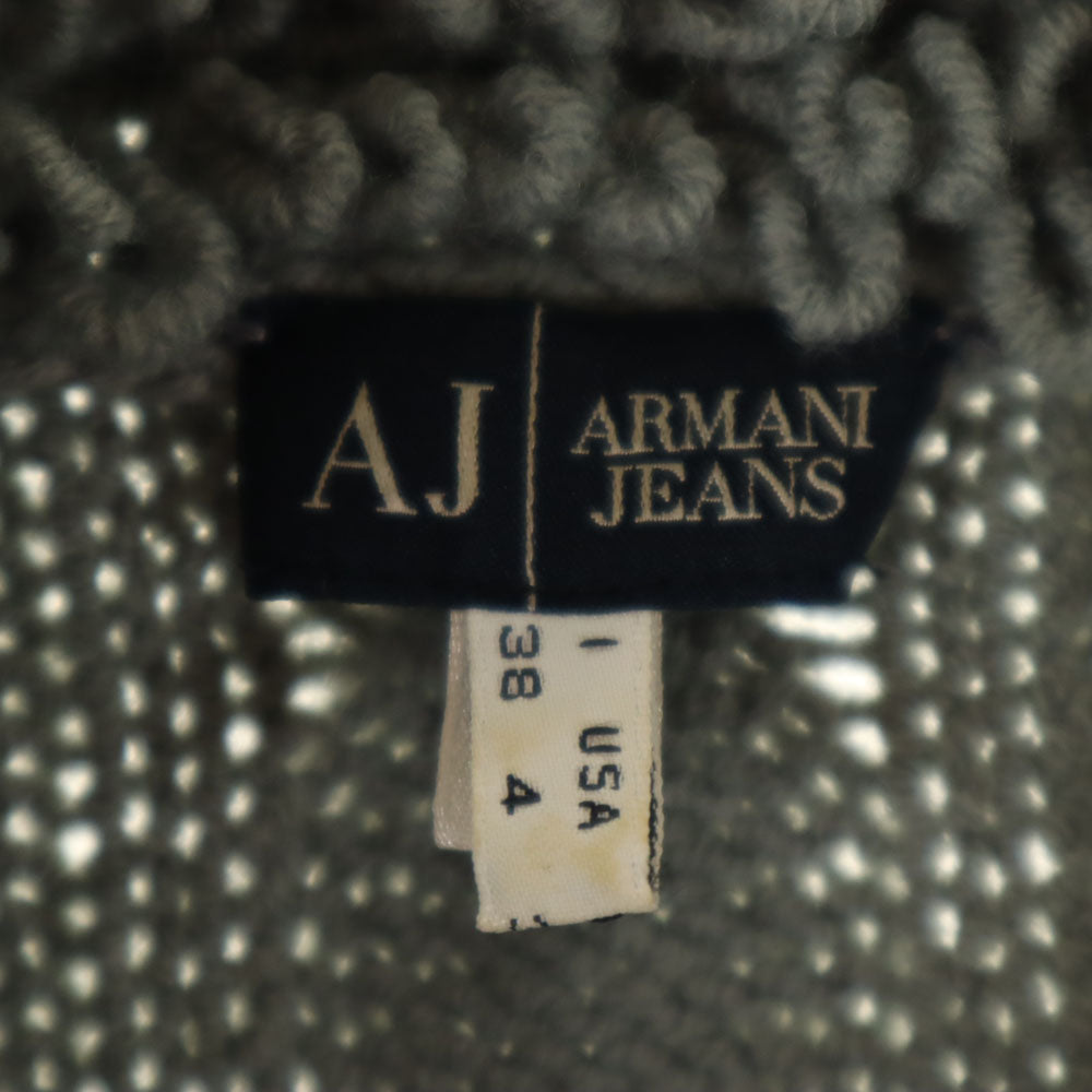 ARMANI JEANS アルマーニジーンズ ウールブレンド 長袖 ループショールカラー ニットカーディガン 4 グレー レディース