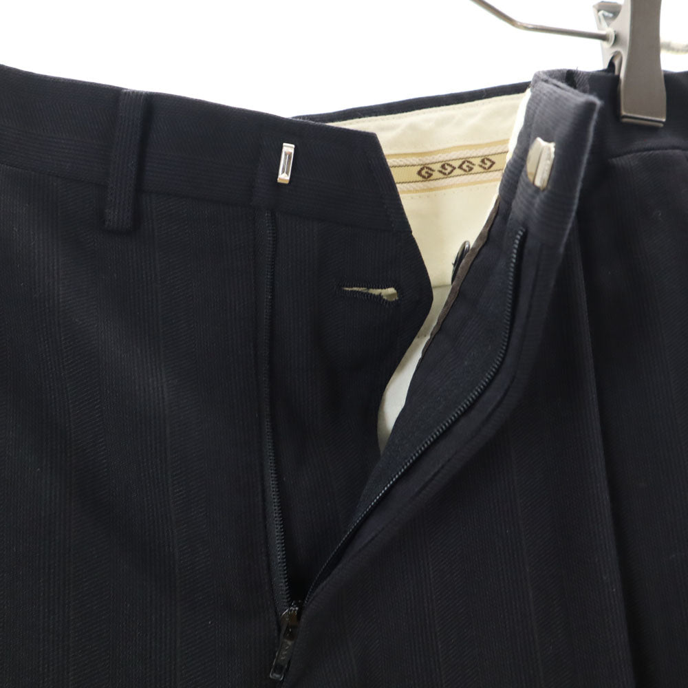 GIVENCHY ジバンシィ 90s オールド ストライプ柄 ダブル スーツ 上下 セットアップ 102-92-185 チャコールグレー メンズ