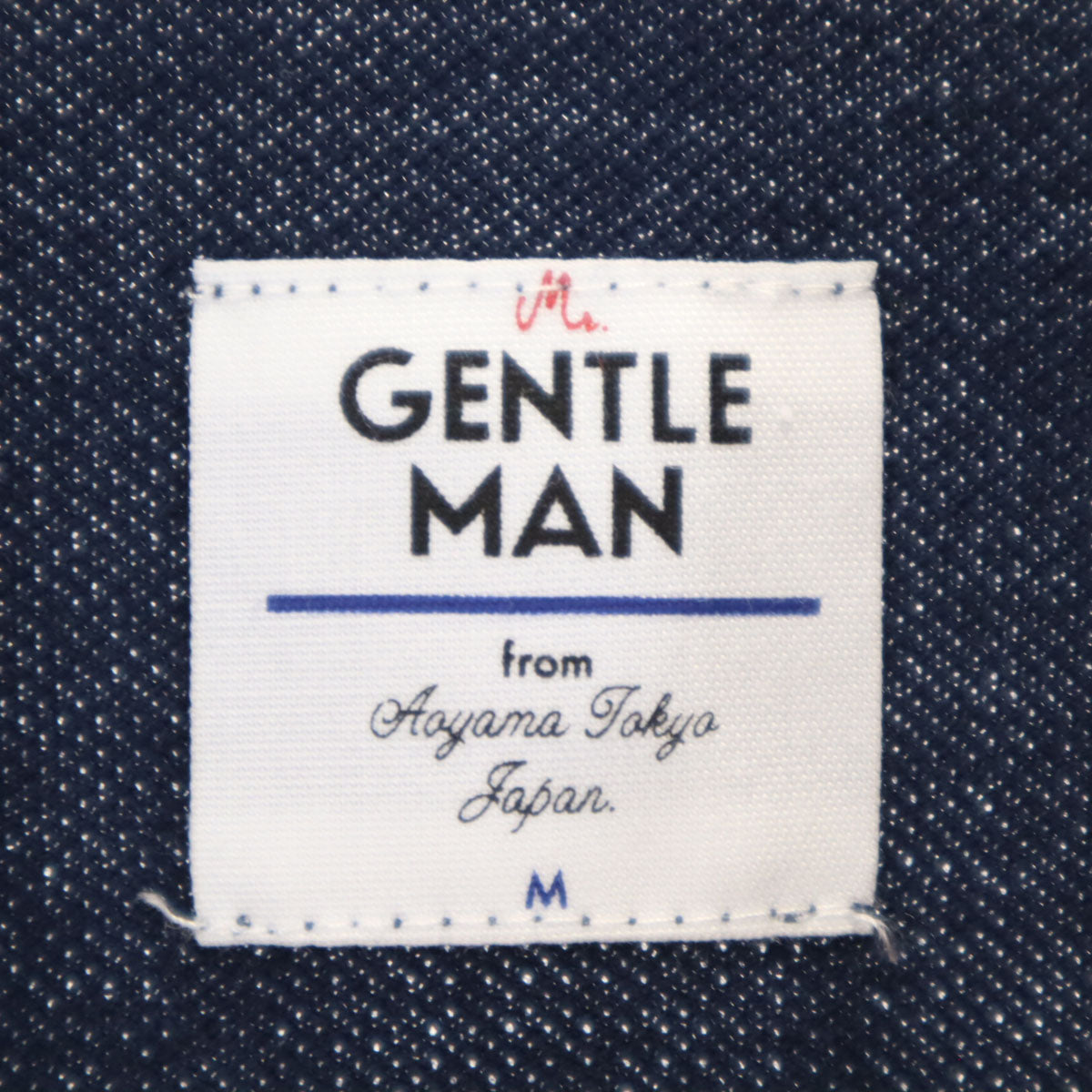 Mr.GENTLEMAN ミスタージェントルマン 日本製 ボーダー柄 半袖 ポロシャツ M ネイビー 鹿の子 メンズ