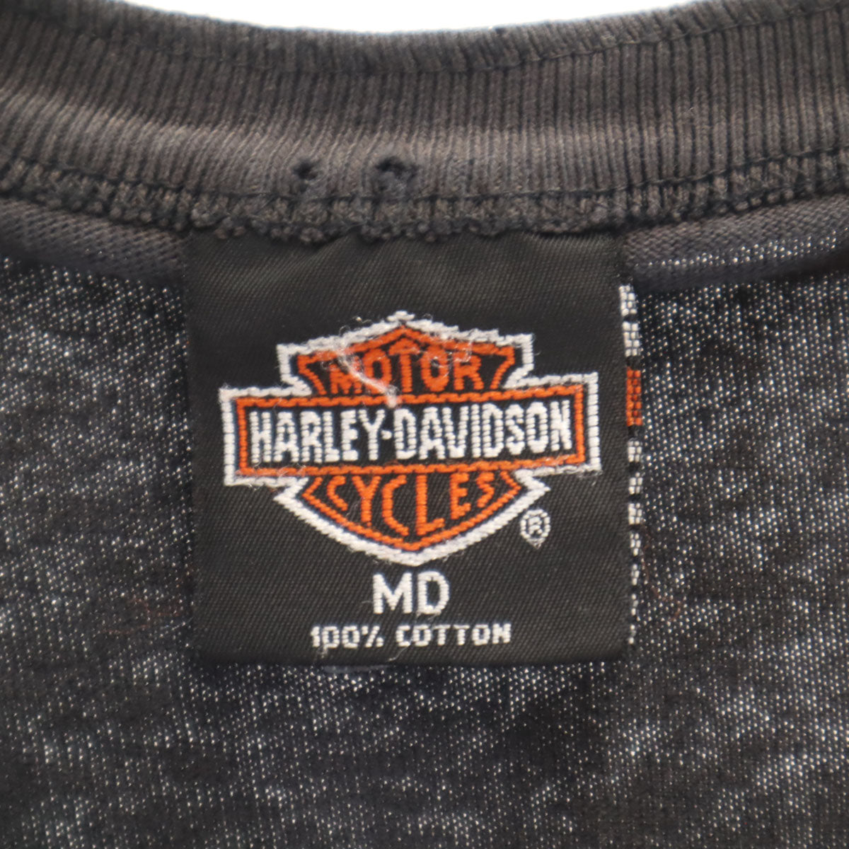 HARLEY DAVIDSON ハーレーダビッドソン 半袖 ヘンリーネック Tシャツ MD 黒 メンズ