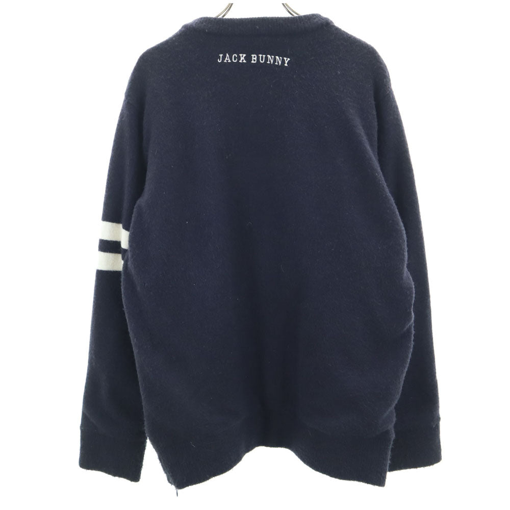 Jack Bunny!! by PEARLY GATES ジャックバニーバイパーリーゲイツ ゴルフ 長袖 セーター 4 ネイビー ニット メンズ