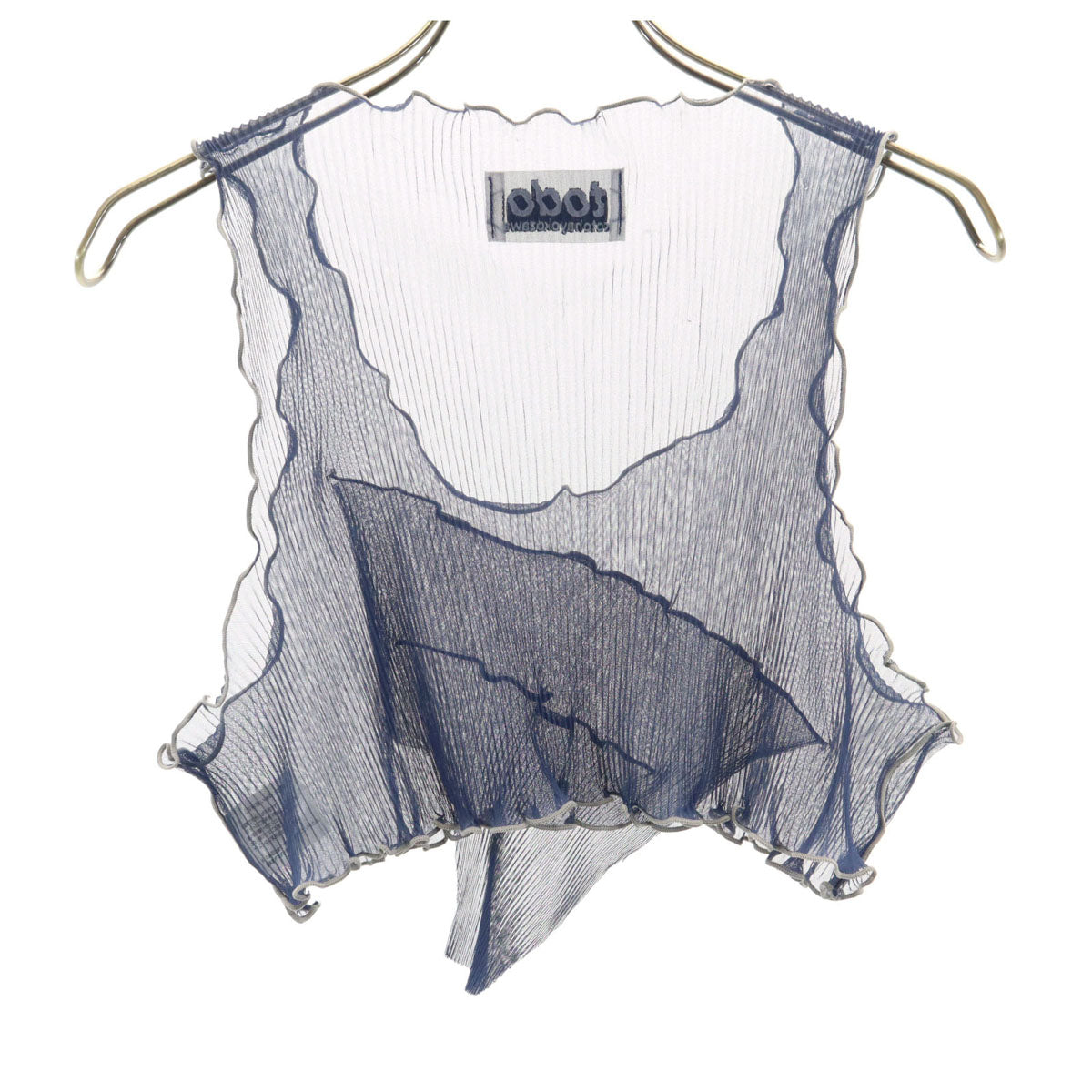 todo kotohayokozawa トゥードゥー コトハヨコザワ 日本製 ノースリーブ ショート丈 プリーツ カットソー ネイビー トップス レディース