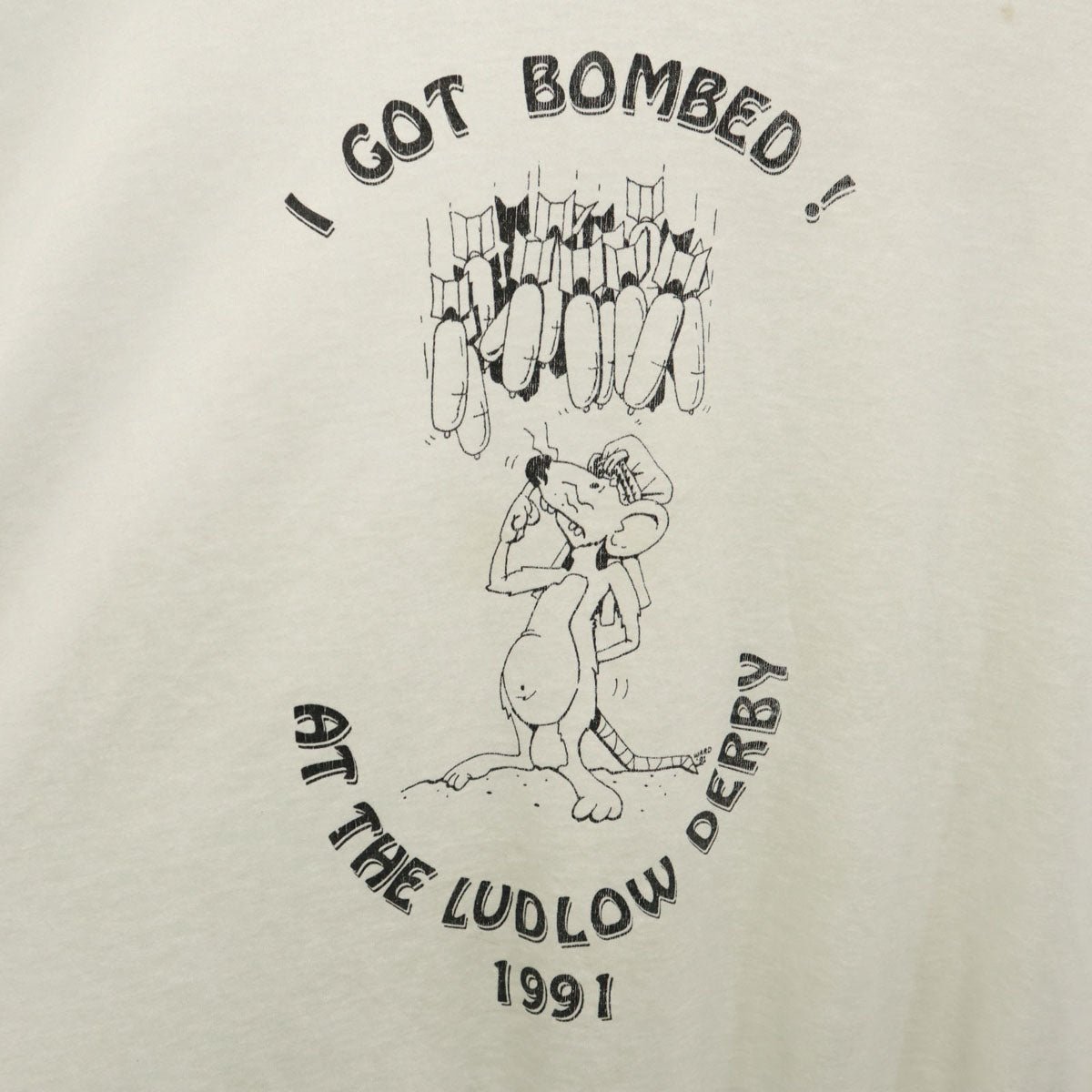 Hanes ヘインズ 90s USA製 オールド マウスプリント 半袖 Tシャツ XL ホワイト シングルステッチ メンズ